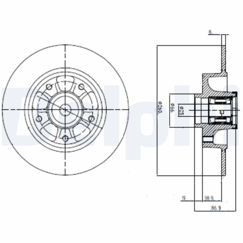 DELPHI BG9112RS Brake Disc