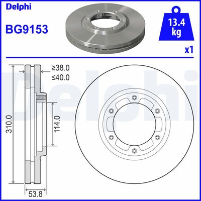 Brake Disc DELPHI BG9153