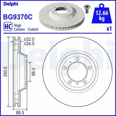 Brake Disc DELPHI BG9370C