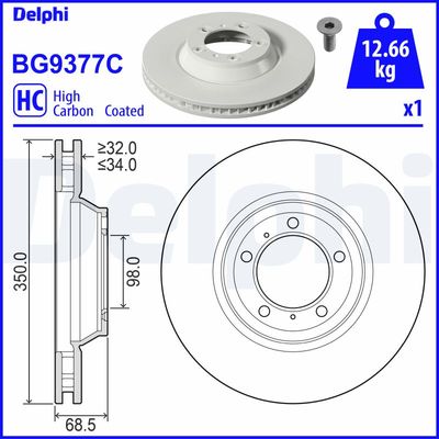 Brake Disc DELPHI BG9377C