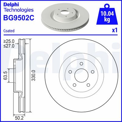 Brake Disc DELPHI BG9502C