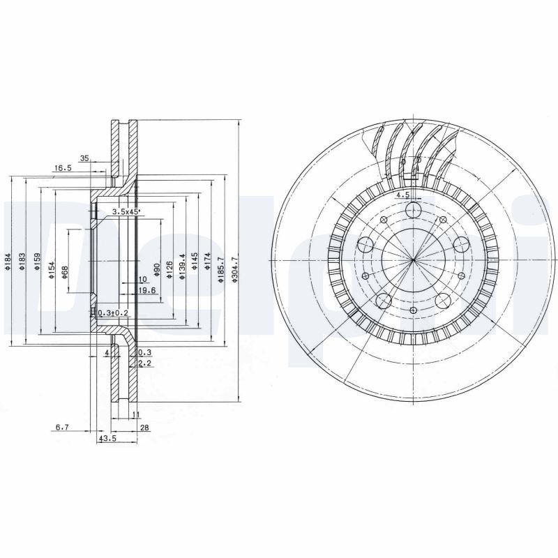 DELPHI BG9514 Brake Disc