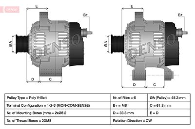 Alternator DENSO DAN507