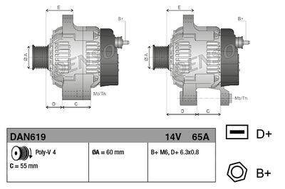 Alternator DENSO DAN619