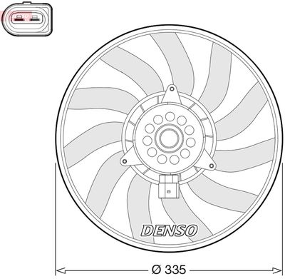 Fan, engine cooling DENSO DER02008