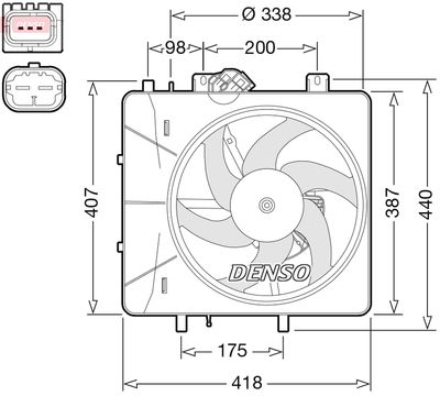 Fan, engine cooling DENSO DER07010