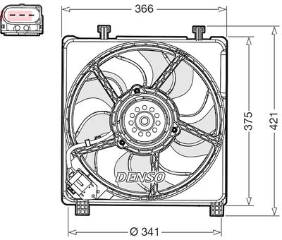 Fan, engine cooling DENSO DER32017