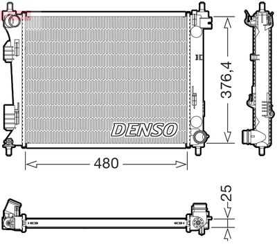 Radiator, engine cooling DENSO DRM41037