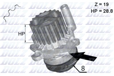 Water Pump, engine cooling DOLZ A224