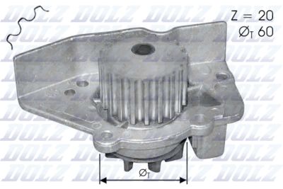 Water Pump, engine cooling DOLZ N405