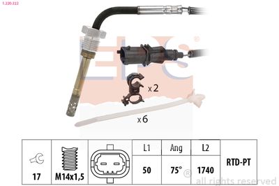 Sensor, exhaust gas temperature EPS 1.220.322