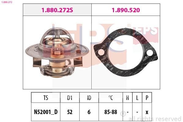 EPS 1.880.272 Thermostat, coolant