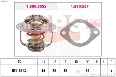 Thermostat, coolant EPS 1.880.305