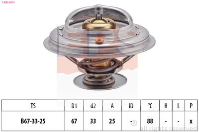 Thermostat, coolant EPS 1.880.361S