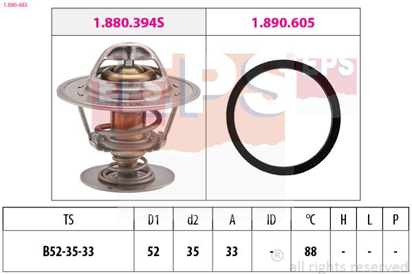 EPS 1.880.483 Thermostat, coolant