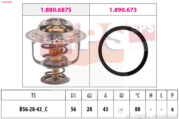 EPS 1.880.688 Thermostat, coolant