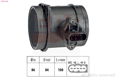 Mass Air Flow Sensor EPS 1.991.194