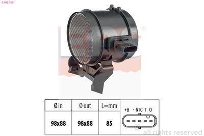 Mass Air Flow Sensor EPS 1.991.355