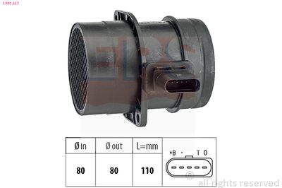 Mass Air Flow Sensor EPS 1.991.357