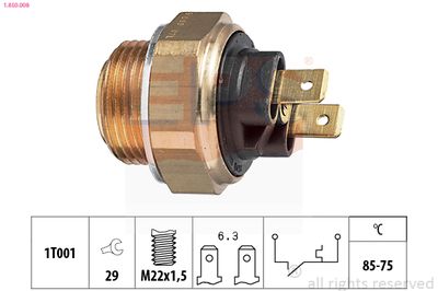 Temperature Switch, radiator fan EPS 1.850.008