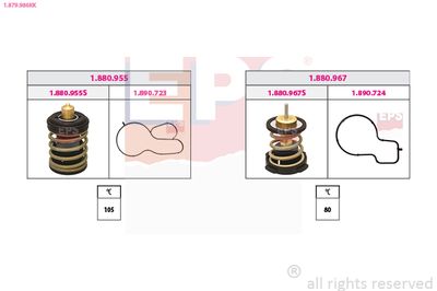 Thermostat, coolant EPS 1.879.986KK