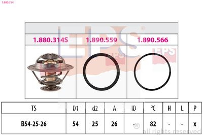 Thermostat, coolant EPS 1.880.314