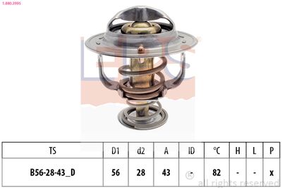 Thermostat, coolant EPS 1.880.399S