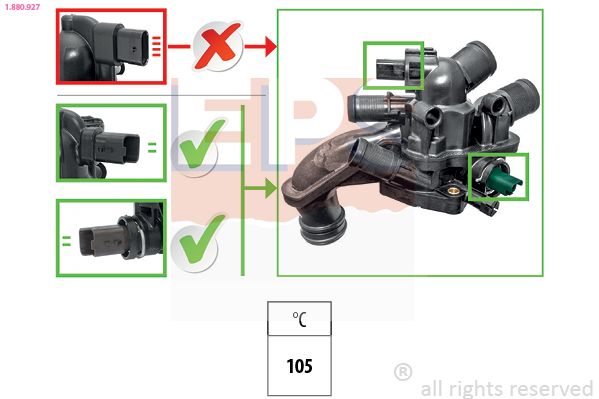 EPS 1.880.927 Thermostat, coolant