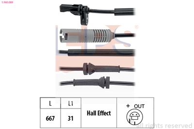 Sensor, wheel speed EPS 1.960.089