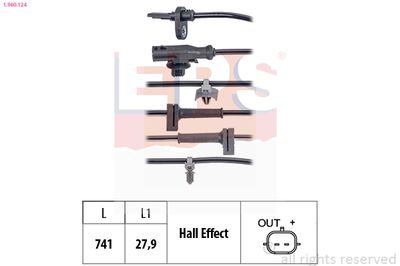 Sensor, wheel speed EPS 1.960.124