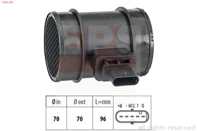 Mass Air Flow Sensor EPS 1.991.341