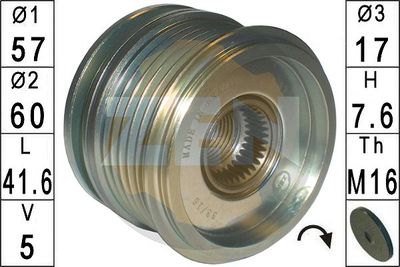 Alternator Freewheel Clutch ERA ZN5611