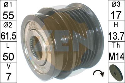 Alternator Freewheel Clutch ERA ZN6002