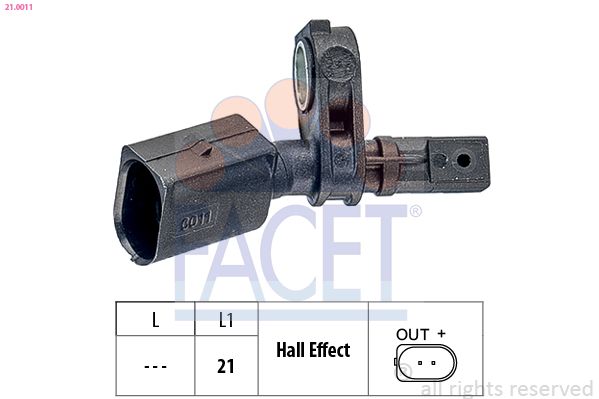 FACET 21.0011 Sensor, wheel speed