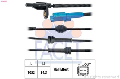 Sensor, wheel speed FACET 21.0025