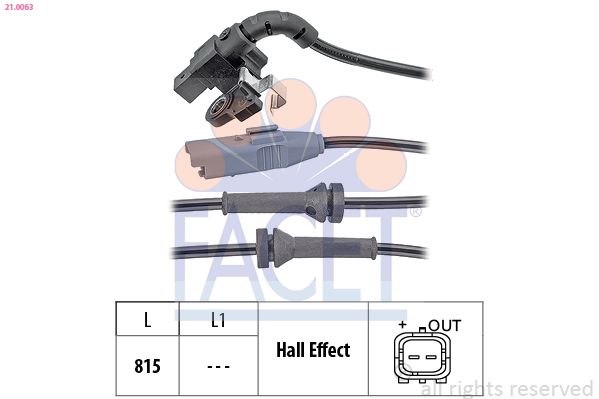 FACET 21.0063 Sensor, wheel speed