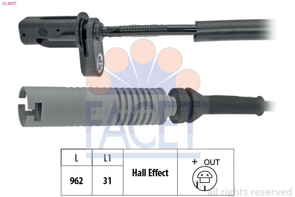 FACET 21.0077 Sensor, wheel speed