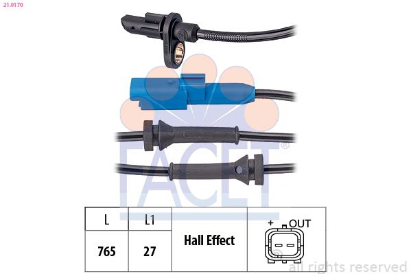 FACET 21.0170 Sensor, wheel speed