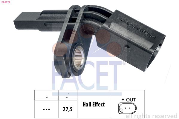 FACET 21.0172 Sensor, wheel speed