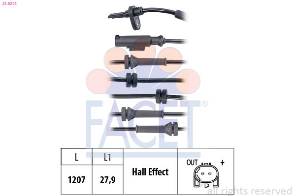 FACET 21.0214 Sensor, wheel speed