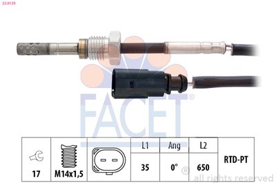 Sensor, exhaust gas temperature FACET 22.0139