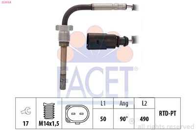 Sensor, exhaust gas temperature FACET 22.0154