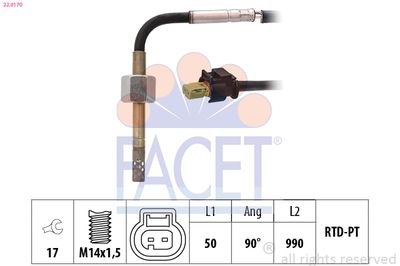 Sensor, exhaust gas temperature FACET 22.0170