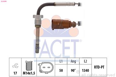 Sensor, exhaust gas temperature FACET 22.0206