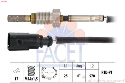 Sensor, exhaust gas temperature FACET 22.0241