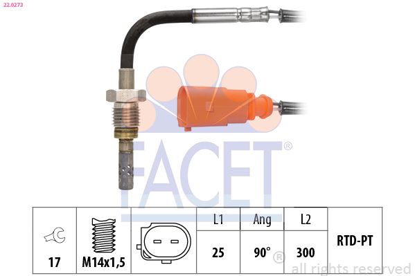 FACET 22.0273 Sensor, exhaust gas temperature