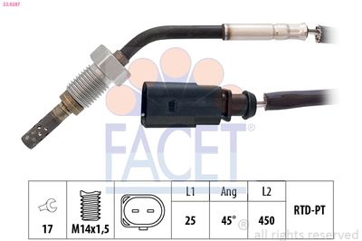 Sensor, exhaust gas temperature FACET 22.0287