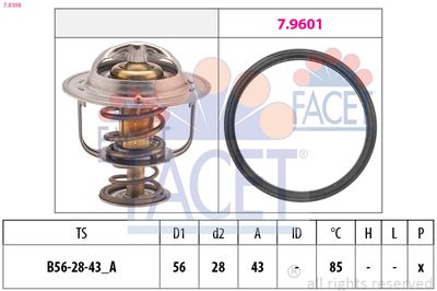 Thermostat, coolant FACET 7.8398