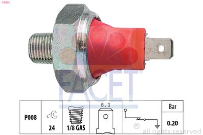 Oil Pressure Switch FACET 7.0035