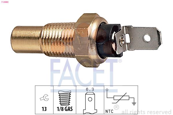 FACET 7.3080 Sensor, coolant temperature